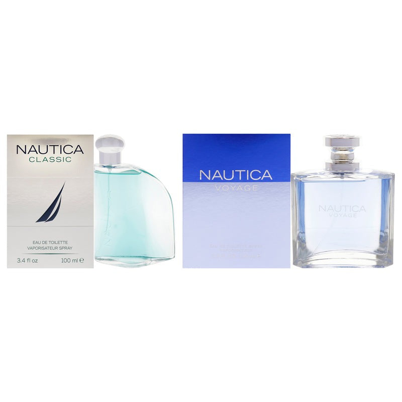 Nautica Classic Voyage Kit by Nautica for Men - 2 Pc Kit 3.4oz EDT Spray, 3.3oz EDT Spray