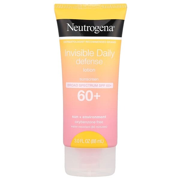 Neutrogena, Invisible Daily Defense Sunscreen Lotion, SPF 60+, 3 fl oz (88 ml)