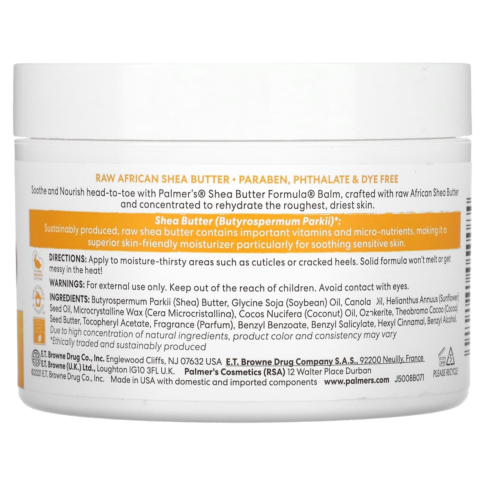 Palmer's, Shea Butter Formula, Raw Shea Nourish, Body Balm with Vitamin E, 7.25 oz (200 g)