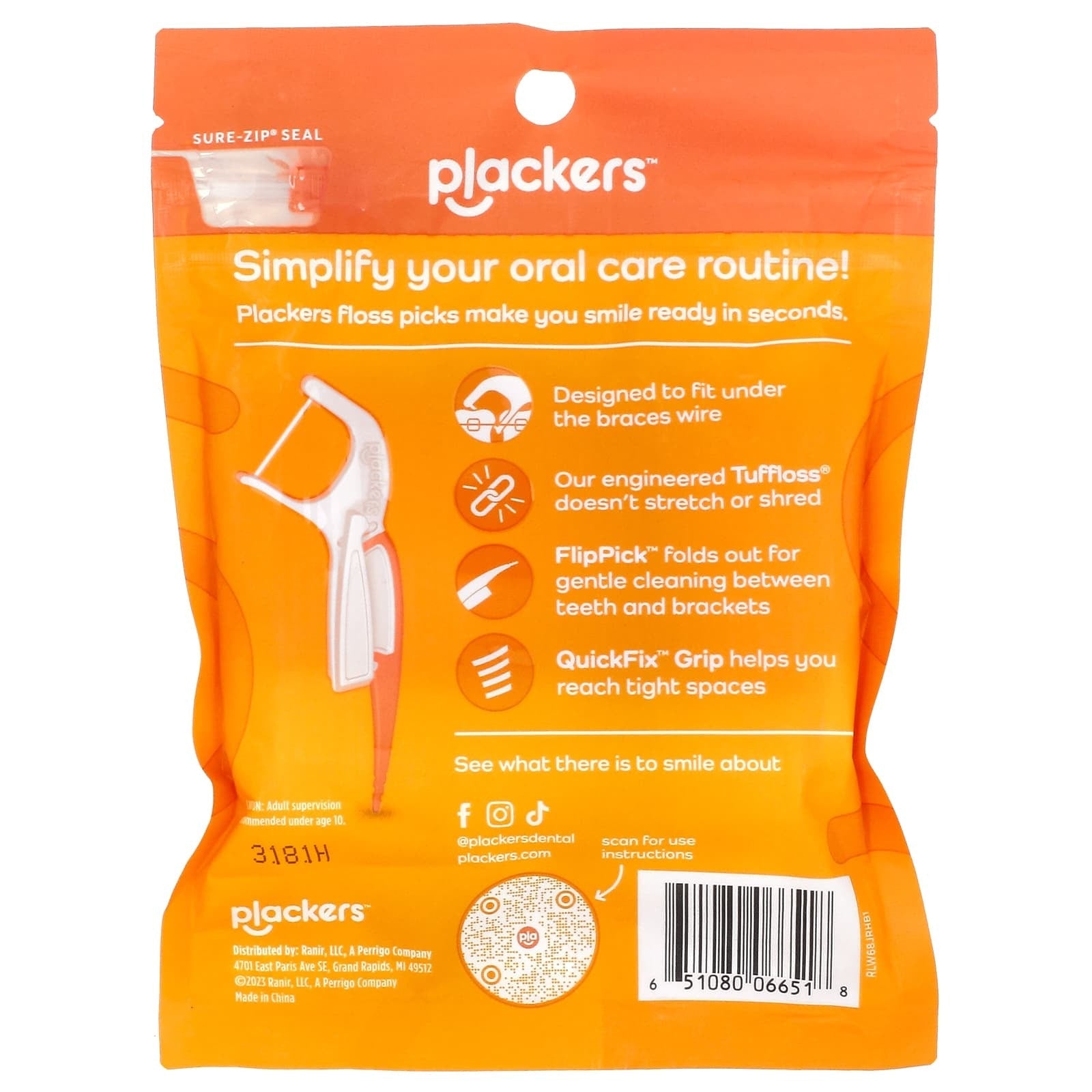 Plackers, Orthopick, Floss Picks, 36 Count