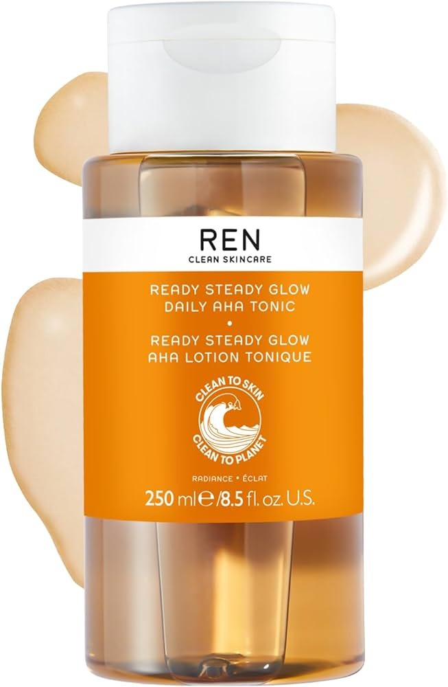 Ready Steady Glow Daily AHA Tonic by REN for Women - 8.5 oz Toner