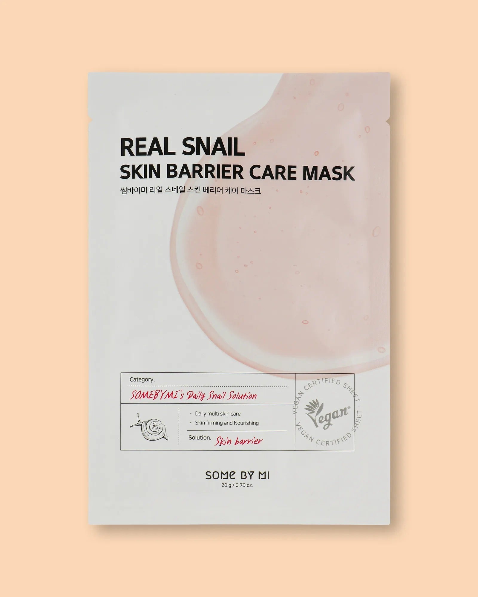 SOME BY MI, Real Snail, Skin Barrier Care Beauty Mask, 1 Sheet, 0.70 oz (20 g)