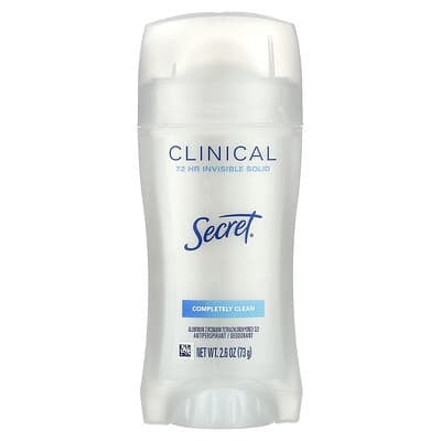 Secret, Clinical 72 HR Invisible Solid Deodorant, Completely Clean, 2.6 oz (73 g)