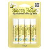 Sierra Bees, Organic Lip Balms, Creme Brulee (Vanilla), 4 Pack, 0.15 oz (4.25 g) Each