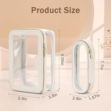 Travel Clear Makeup Bag , Portable Cosmetic Bag Case, Transparent Waterproof Cosmetic Organizer Storage Bag for Women