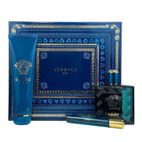 Versace Eros by Versace for Men - 3 Pc Gift Set 3.4oz EDT Spray, 0.3oz EDT Spray, 5.0oz Invigorating Shower Gel