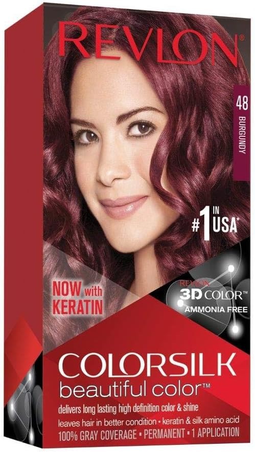 colorsilk Beautiful Color - 48 Burgundy by Revlon for Unisex - 1 Application Hair Color - Pack of 6