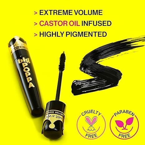 wet n wild, Big Poppa Mascara, Blackest Black, 0.33 fl oz (10 ml)