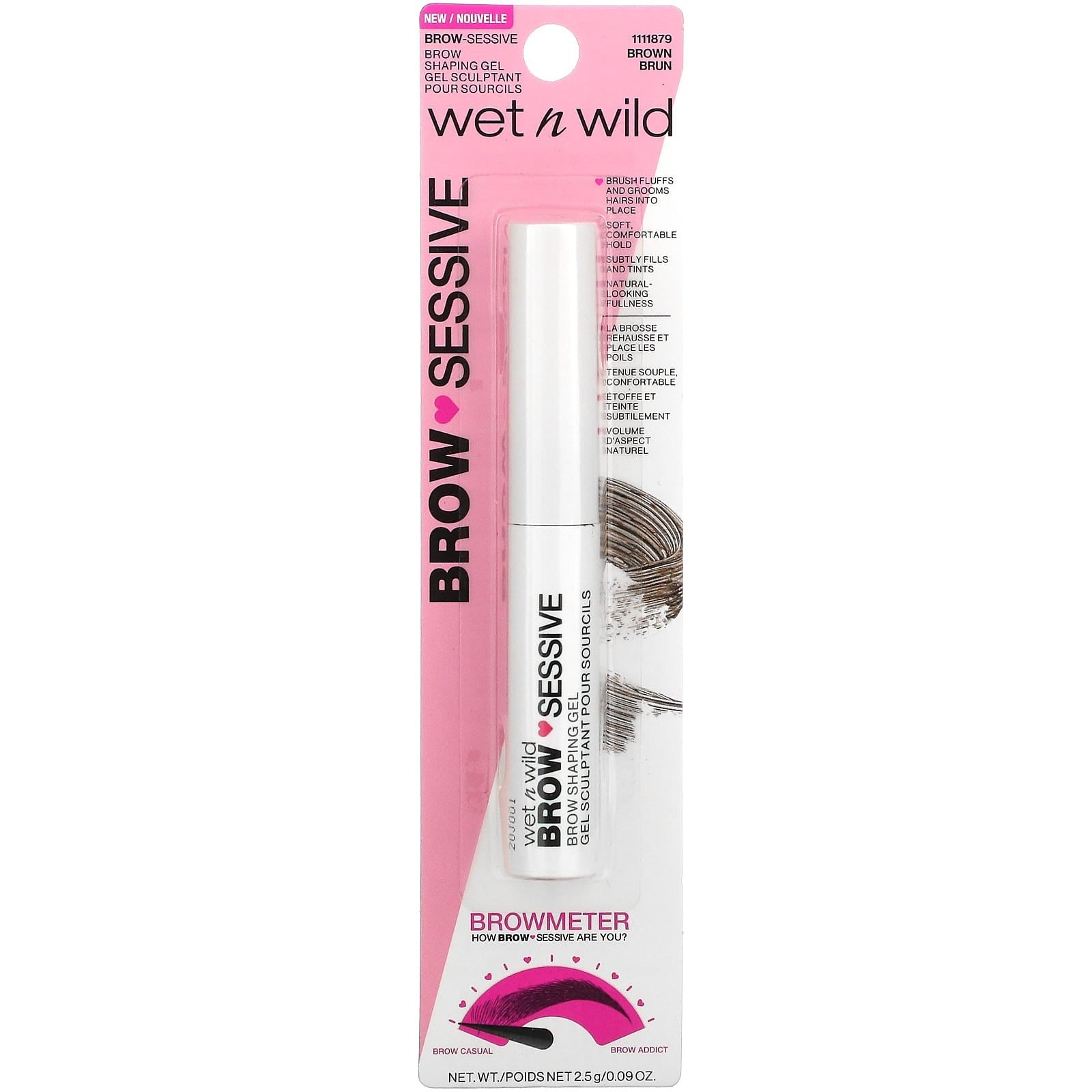 wet n wild, Brow Sessive Shaping Gel, Brown, 0.09 oz (2.5 g)